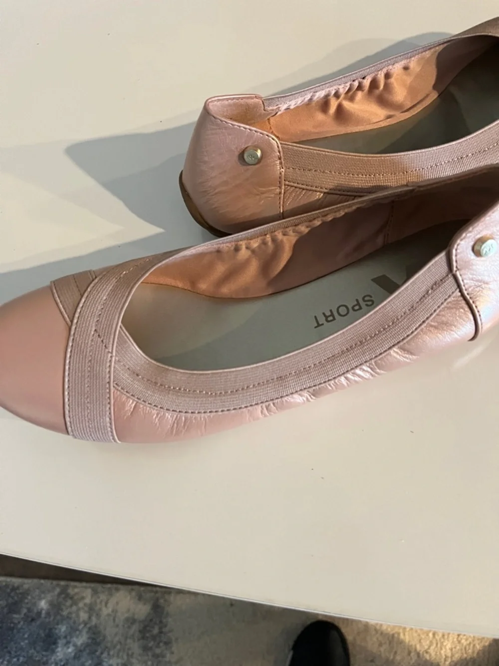 Anne Klein Sport Rose Gold Ballet Flats Comfortable Feminine Size 9‎